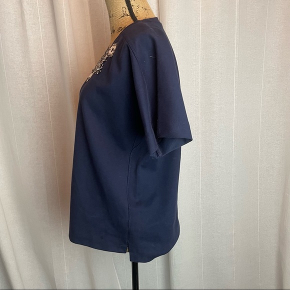 J Crew Structured Necklace Embellished Tee - Picture 4 of 8